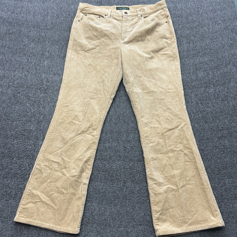 Ralph Lauren LRL‎ Jeans Womens 12 Khaki Classic Bootcut Corduroy Beige